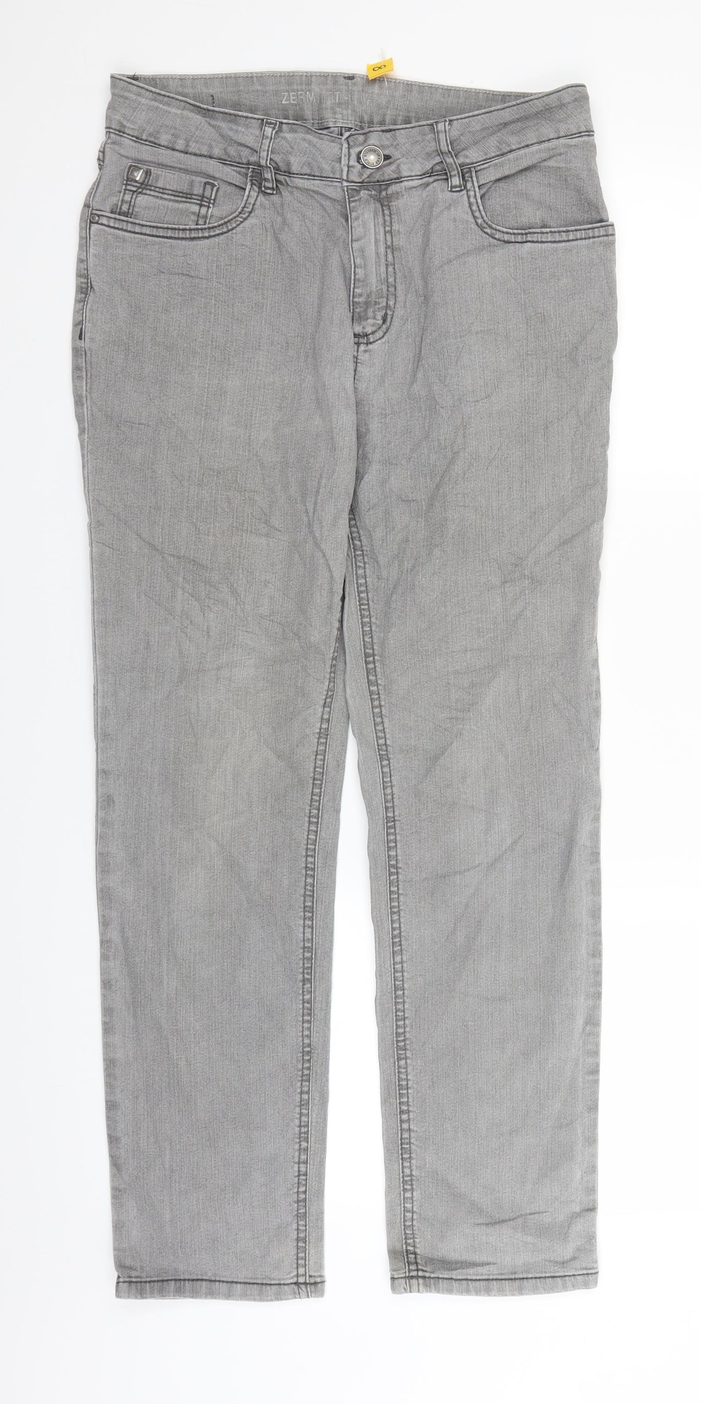 Stooker Womens Grey  Denim Straight Jeans Size 12 L27 in