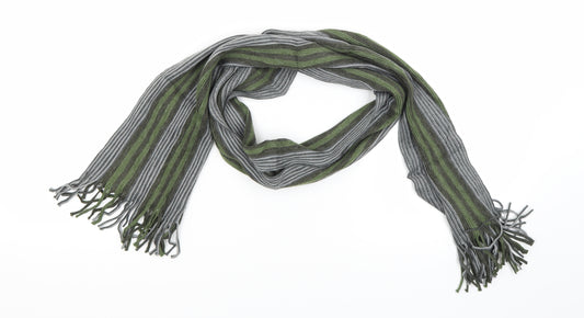 Marks and Spencer Unisex Green Striped  Scarf  One Size