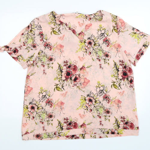 NEXT Womens Pink Floral  Basic Blouse Size 20
