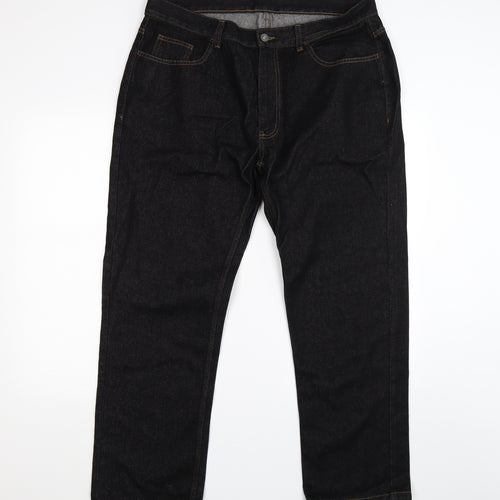 George Mens Black  Denim Straight Jeans Size 38 L30 in