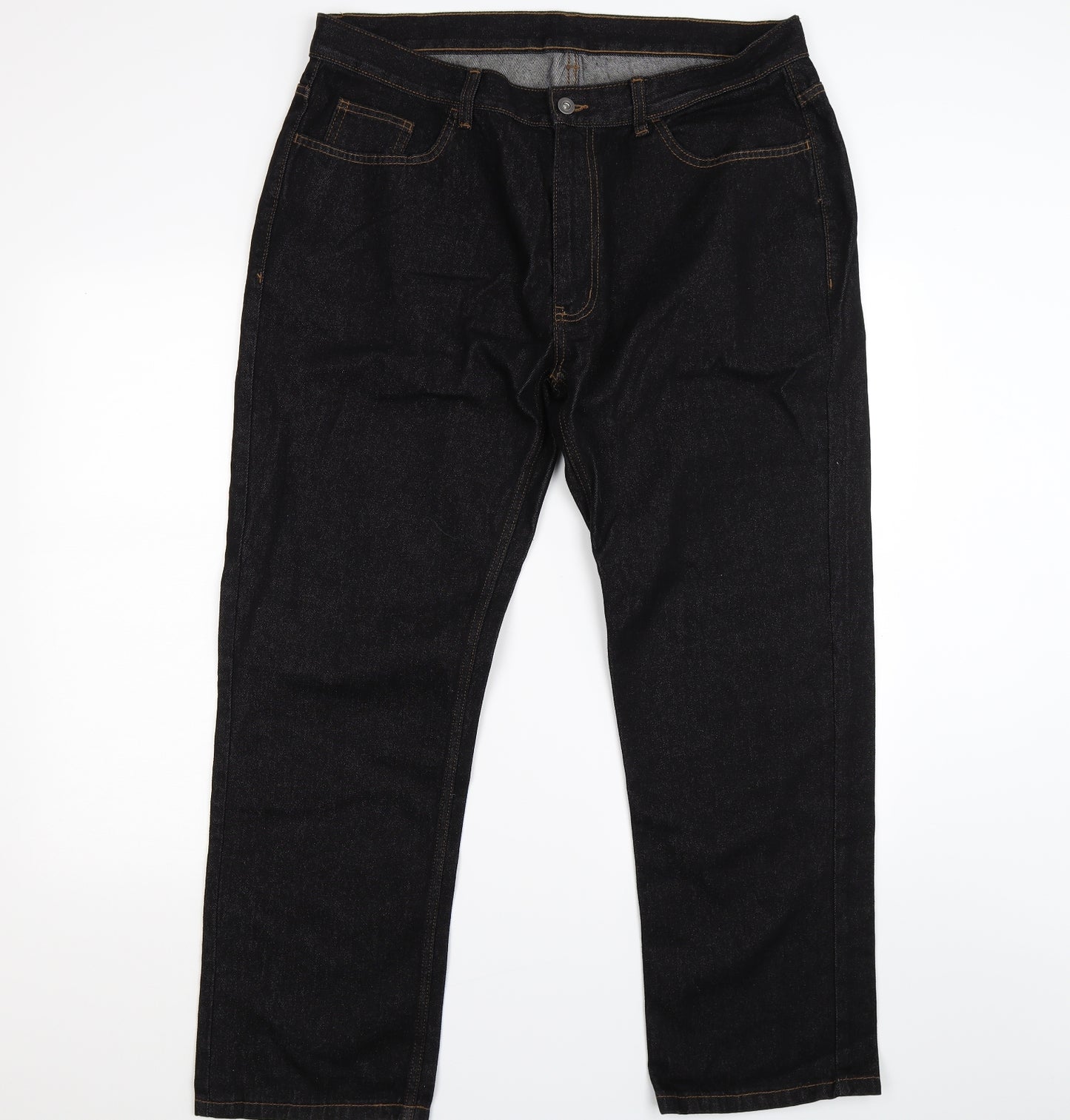 George Mens Black  Denim Straight Jeans Size 38 L30 in