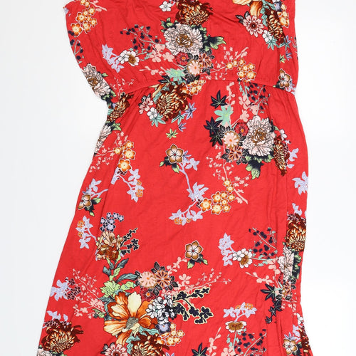 George Womens Red Floral  Wrap Dress  Size 22