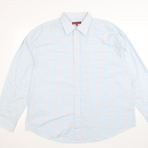 authentic company Mens Blue Check   Dress Shirt Size 2XL