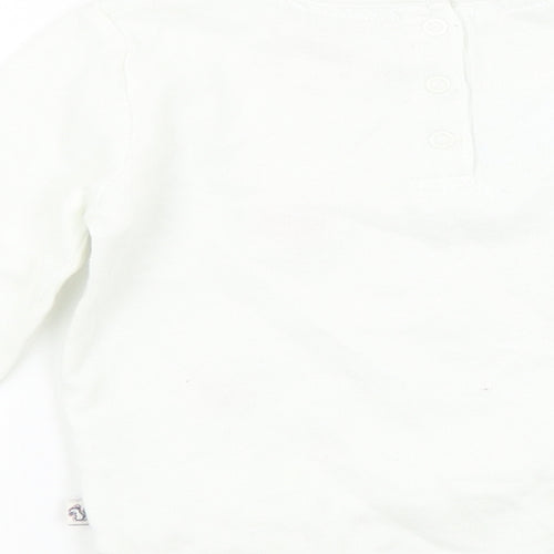 F&F Girls White Floral  Pullover Jumper Size 18-24 Months  - slogan