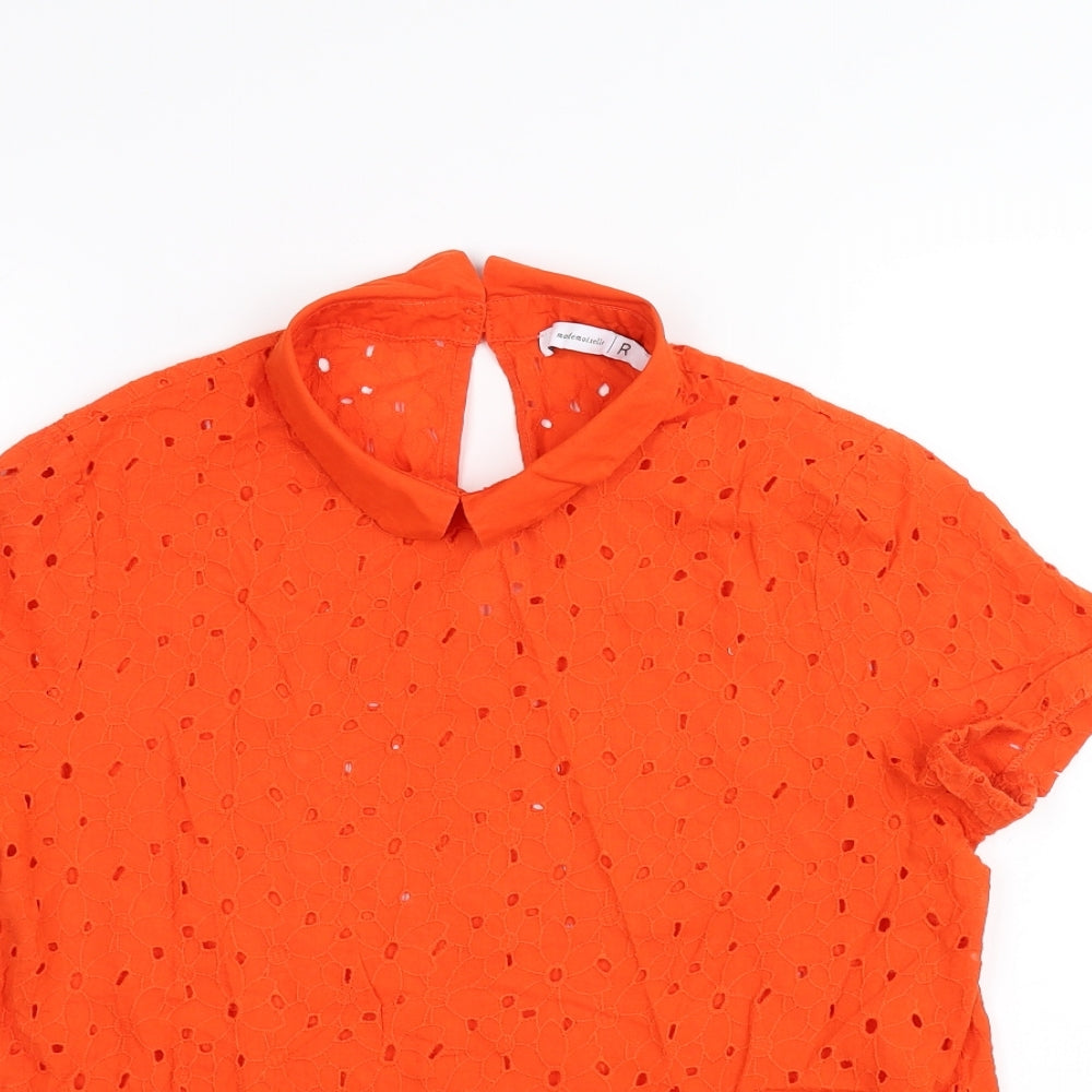 Mademoiselle R Womens Orange   Basic T-Shirt Size 10