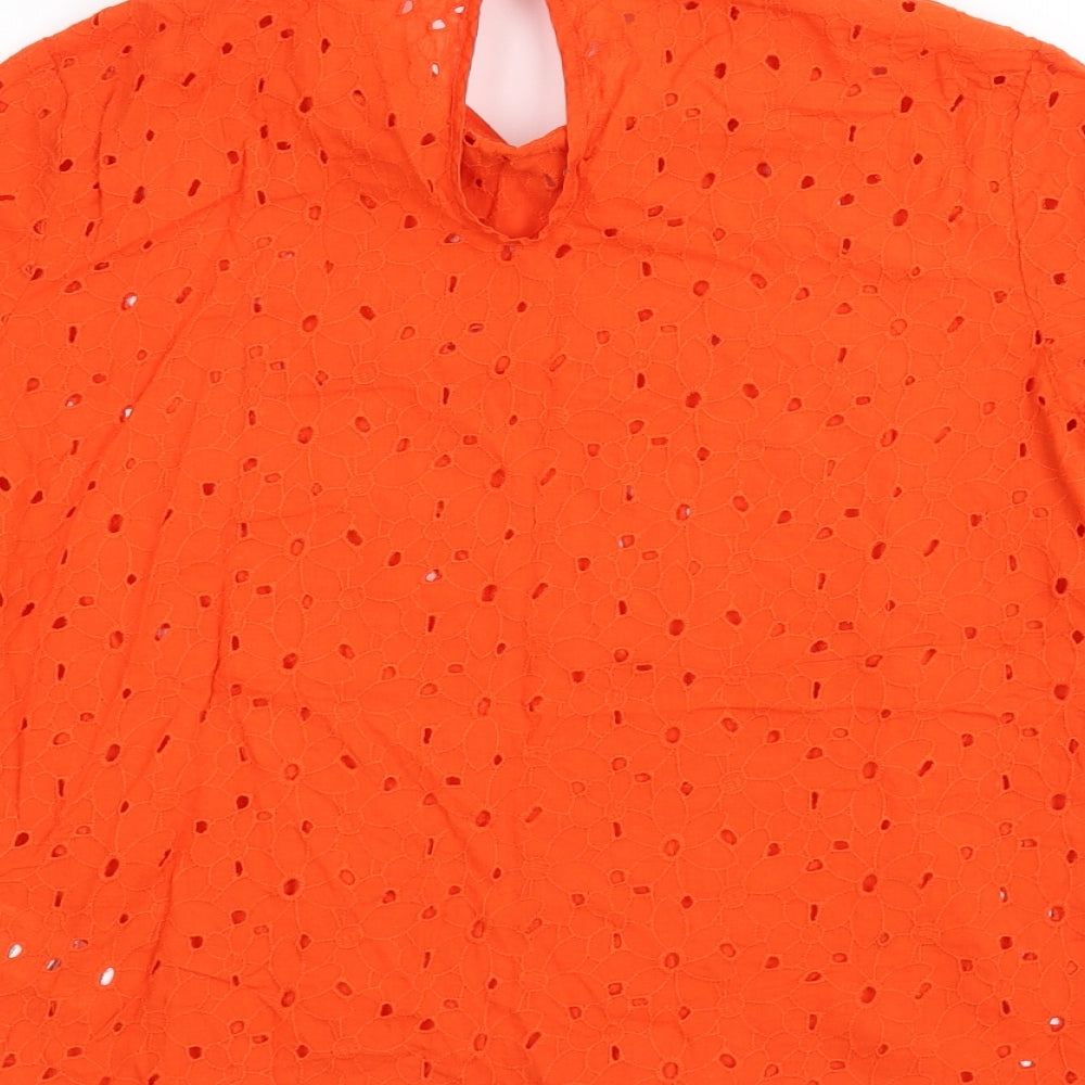Mademoiselle R Womens Orange   Basic T-Shirt Size 10
