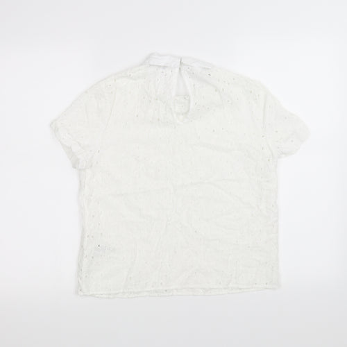 Mademoiselle R Womens White   Basic T-Shirt Size 10