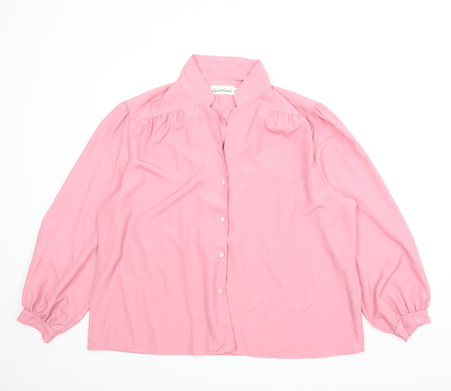 Gloria Vanderbilt Womens Pink   Basic Button-Up Size XL