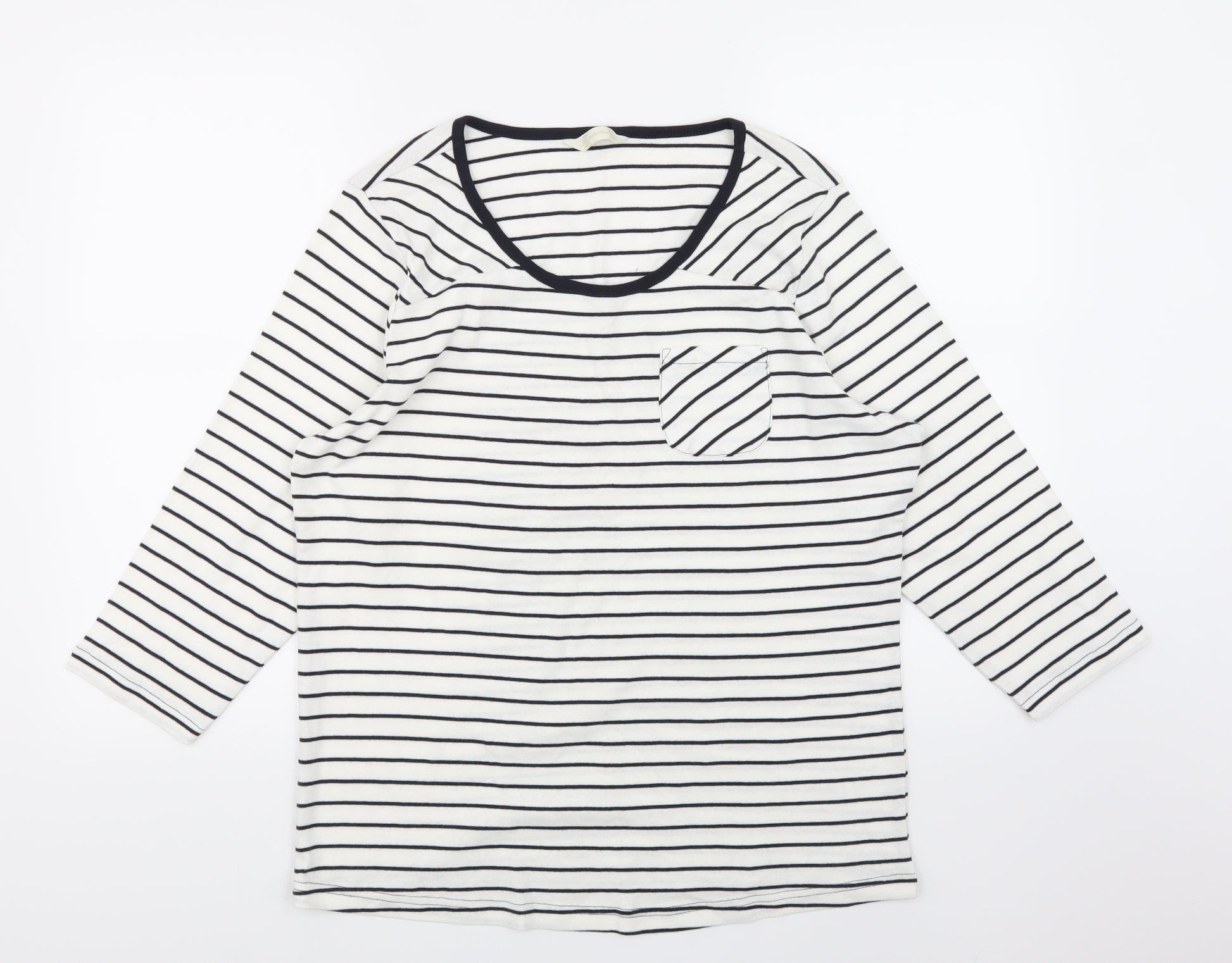BHS Womens White Striped Jersey Basic T-Shirt Size 20 – Preworn Ltd