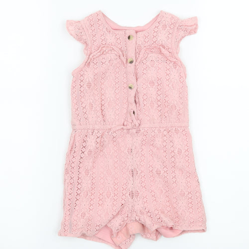 Primark Girls Pink  Lace Playsuit One-Piece Size 2 Years