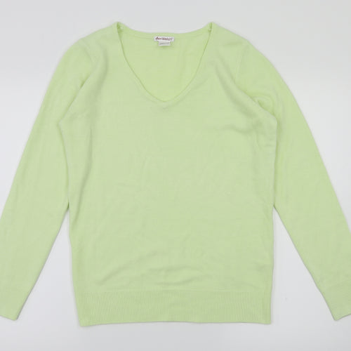 ANNE WEYBURN Womens Green   Pullover Jumper Size 10