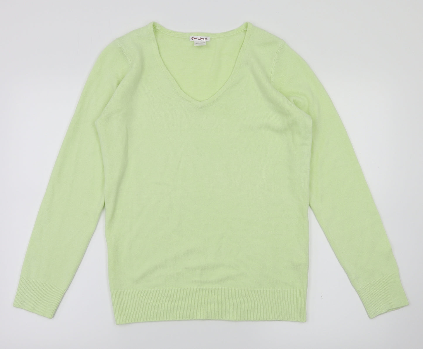 ANNE WEYBURN Womens Green   Pullover Jumper Size 10