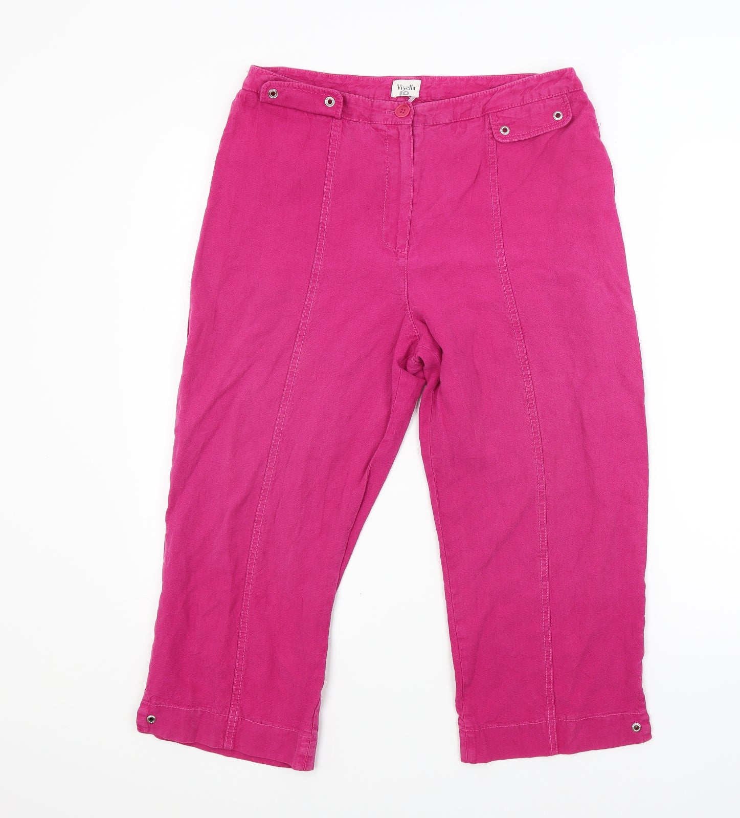 Womens Pink Cropped Trousers