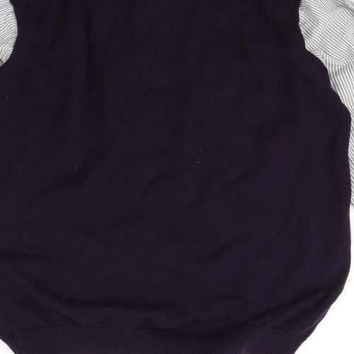 Blue onc Mens Purple Pinstripe   Dress Shirt Size M