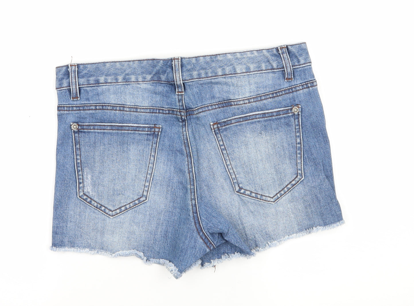 Jeanswest Womens Blue Floral Denim Hot Pants Shorts Size 28