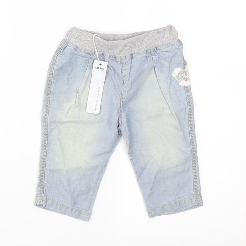 IKKS Baby Blue  Denim Cargo Jeans Size 3-6 Months