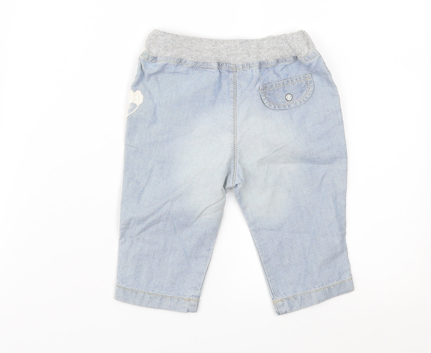 IKKS Baby Blue  Denim Cargo Jeans Size 3-6 Months