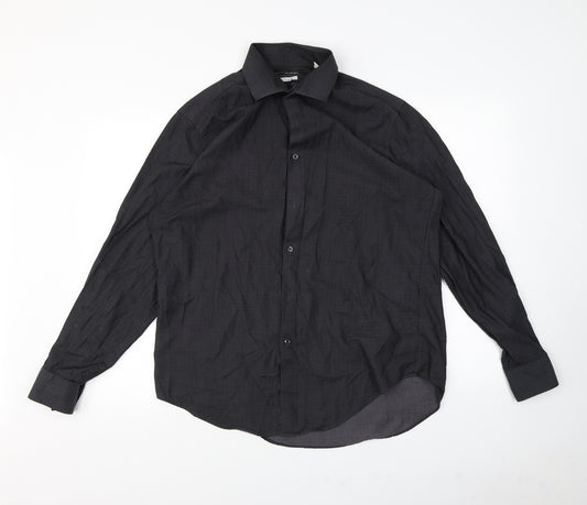 Calvin Klein Mens Black    Dress Shirt Size L