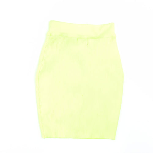 PRETTYLITTLETHING Womens Yellow   Mini Skirt Size 8