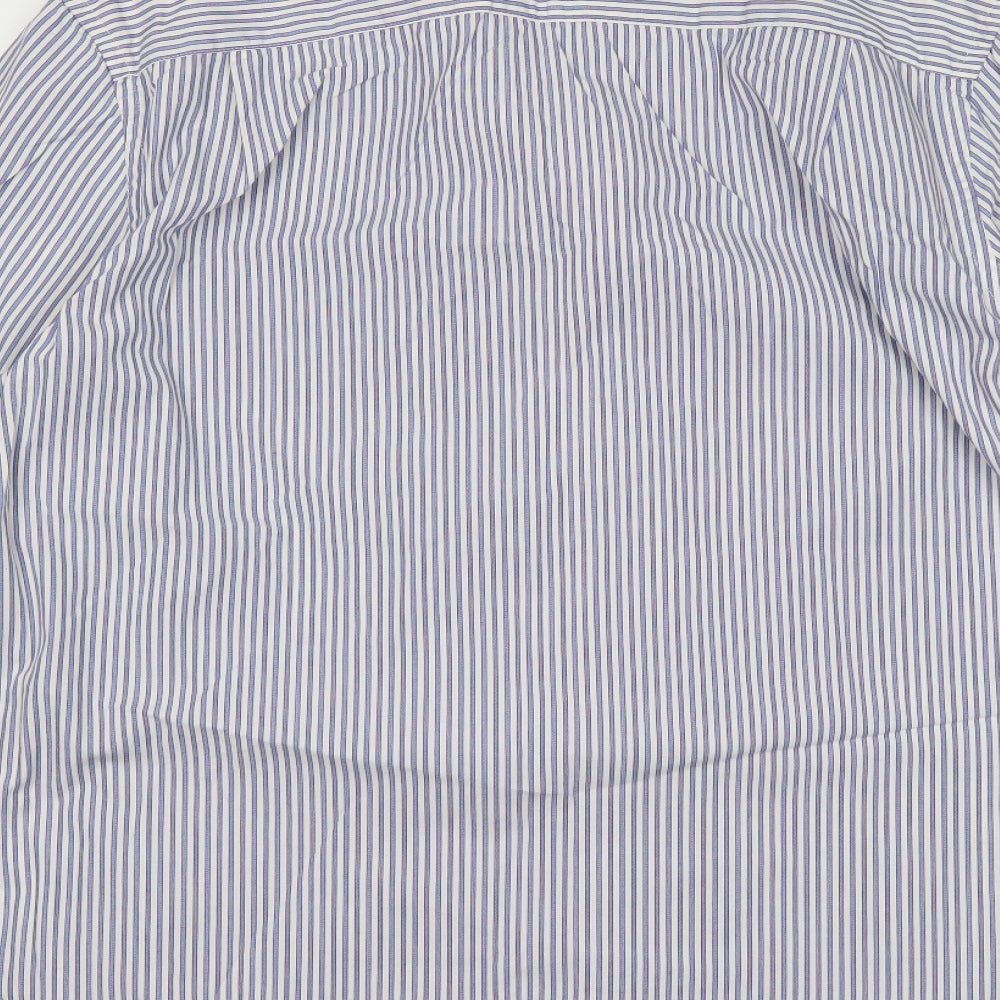 Hammond & CO Mens Blue Striped   Dress Shirt Size 2XL