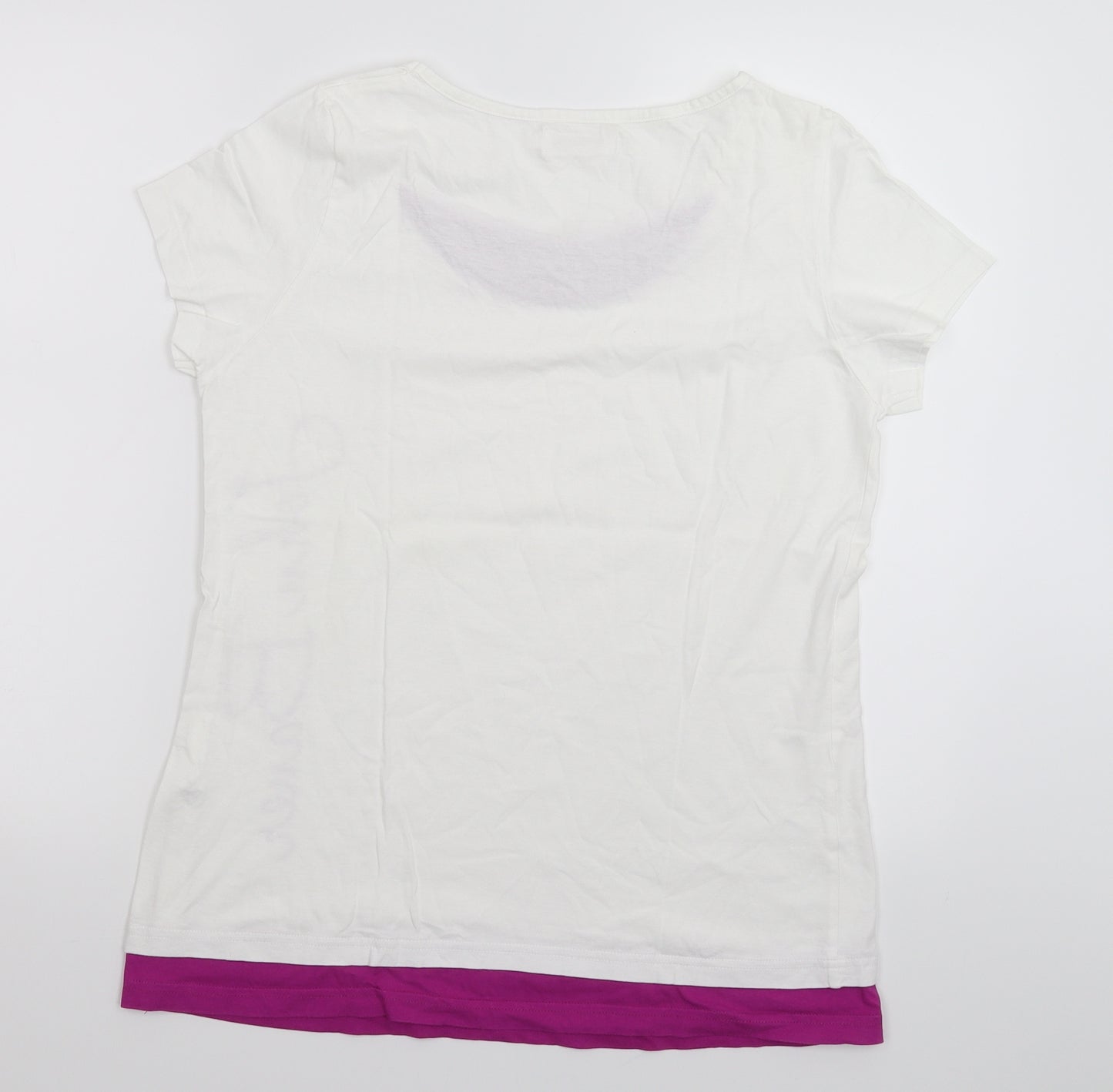 John Baner Womens White   Basic T-Shirt Size L