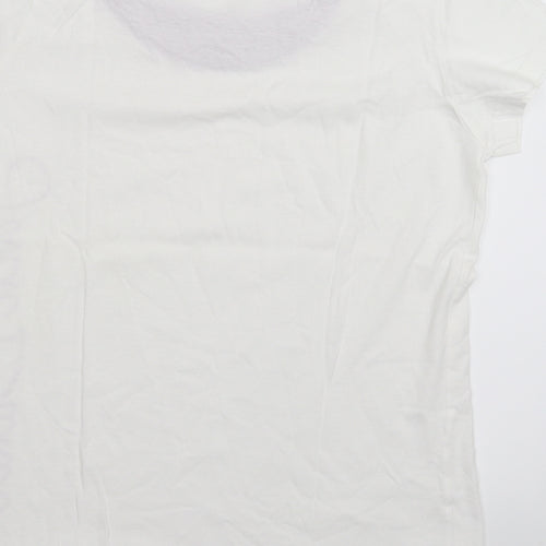 John Baner Womens White   Basic T-Shirt Size L