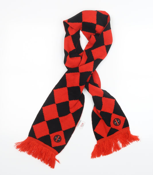 Marvel Mens Red Geometric Knit Scarf  One Size  - Deadpool