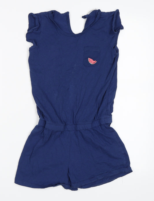 Lily & Dan Girls Blue   Playsuit One-Piece Size 9-10 Years