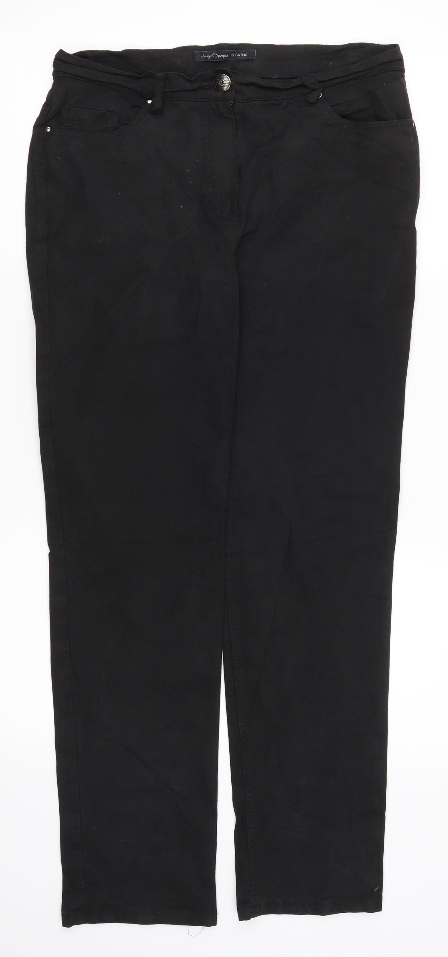 Stark Womens Black   Trousers  Size 14 L29 in
