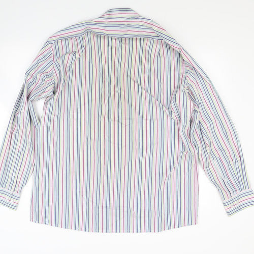 Paradigm Mens Multicoloured Striped   Dress Shirt Size 16
