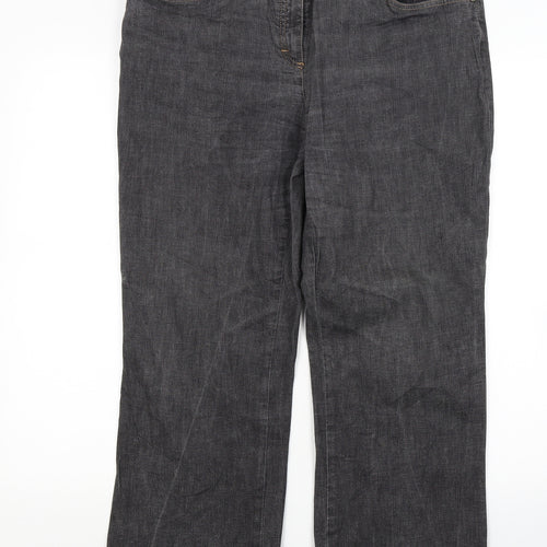 Jobis Womens Black  Denim Cropped Jeans Size 14 L24 in