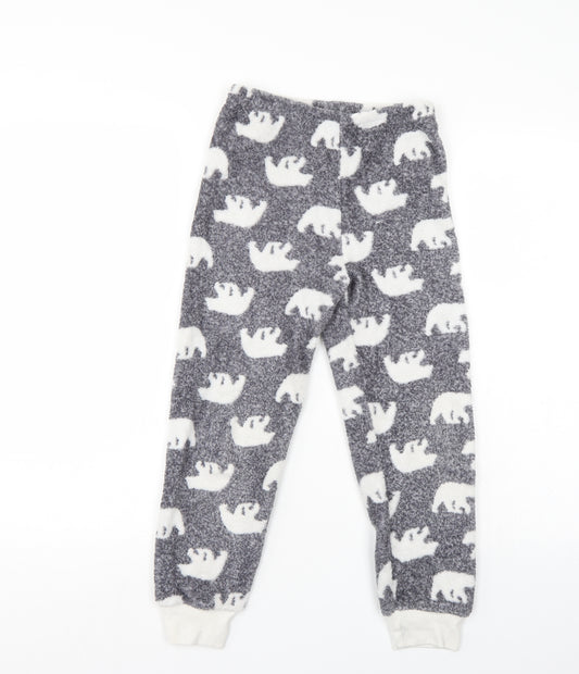 Primark Girls Grey Animal Print  Capri Lounge Pants Size 7 Years  - pajama bottoms