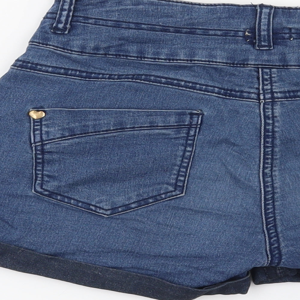 Dunnes Stores Womens Blue Cut Off Shorts Size 28 in Preworn Ltd