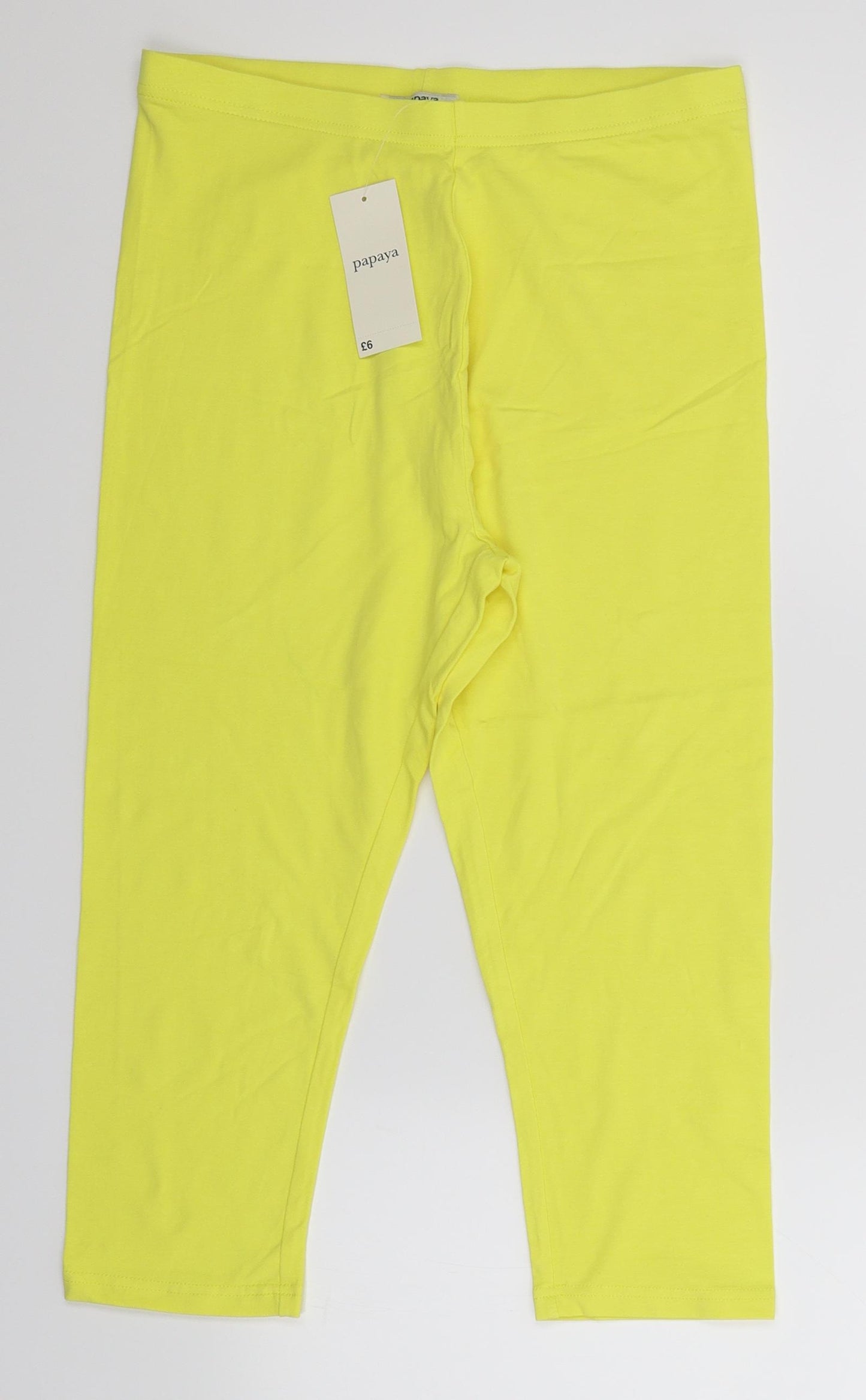 Papaya Womens Yellow   Compression Leggings Size 12 L17 in