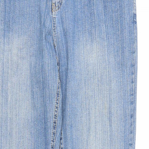 Denim 24/7 Womens Blue  Denim Straight Jeans Size 14 L28 in