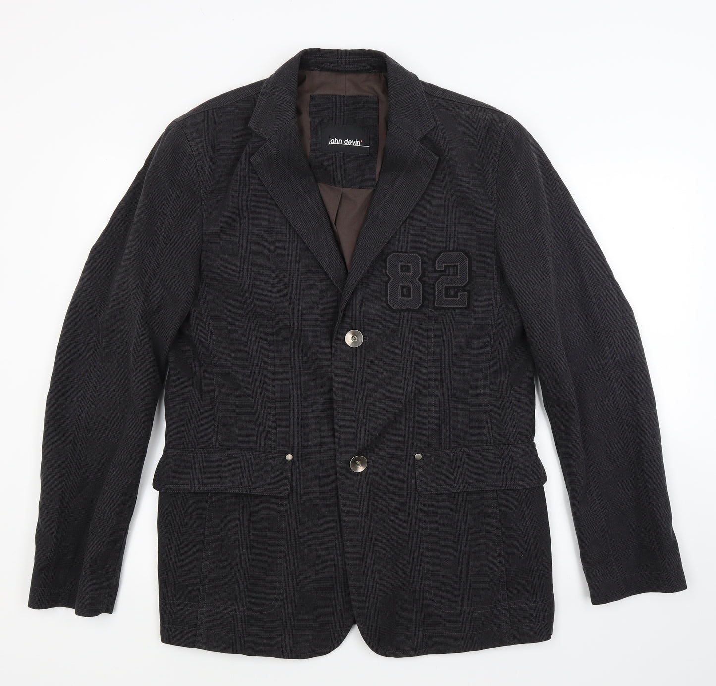John Devin Mens Grey Check  Jacket Coat Size 40