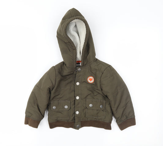 Little Me Boys Brown   Puffer Jacket Jacket Size 2 Years