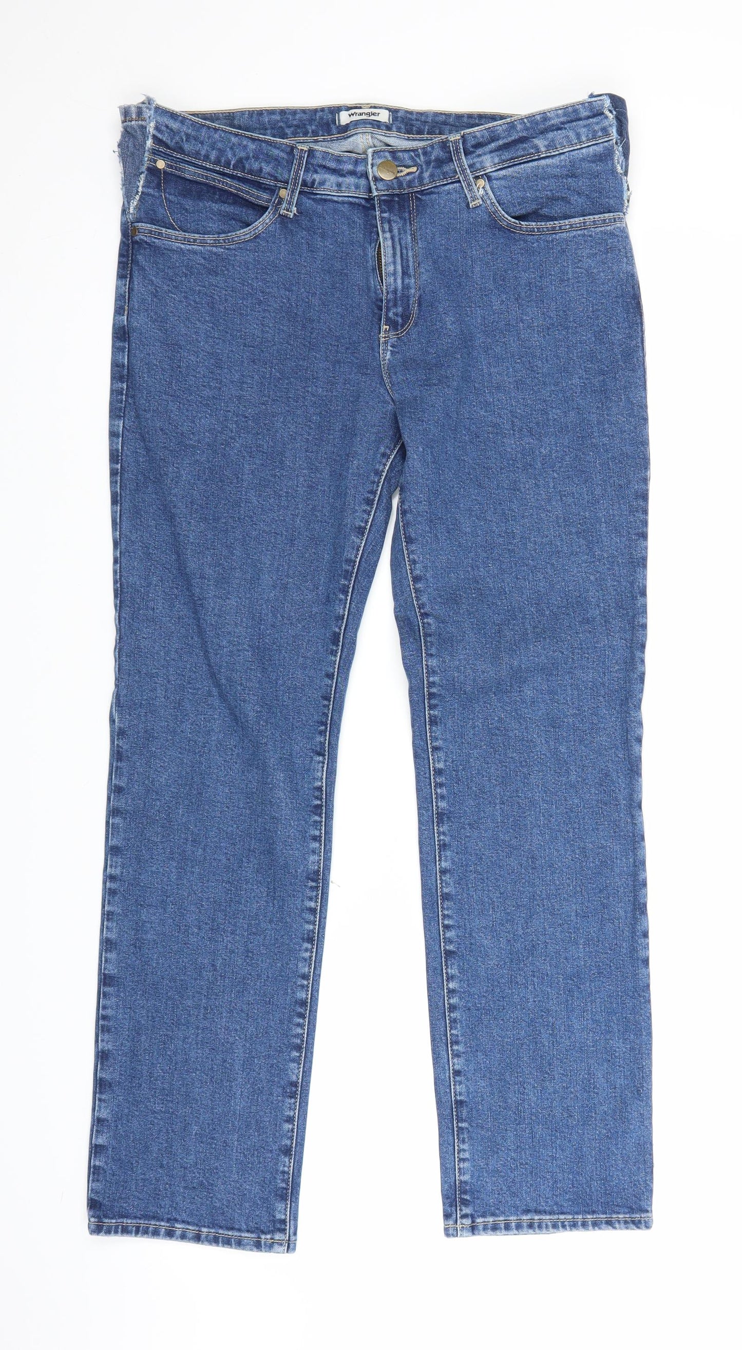 Wrangler Womens Blue  Denim Straight Jeans Size 34 in L26 in