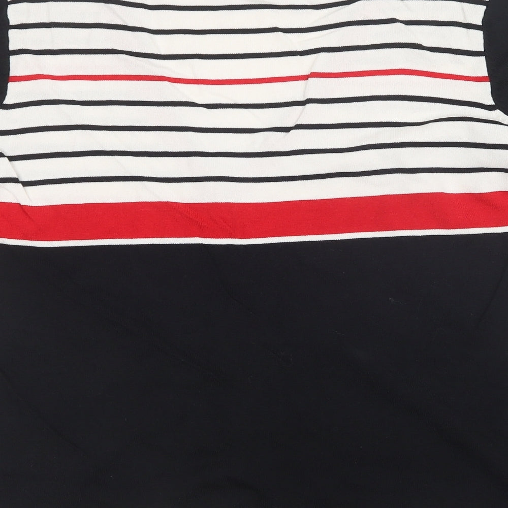 Christina Womens Black Striped Knit Cardigan Jumper Size S