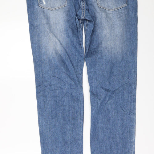 Gina Womens Blue  Denim Straight Jeans Size 12 L31 in