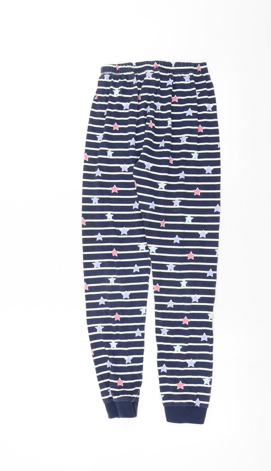 George Girls Blue Striped   Pyjama Pants Size 10-11 Years  - stars