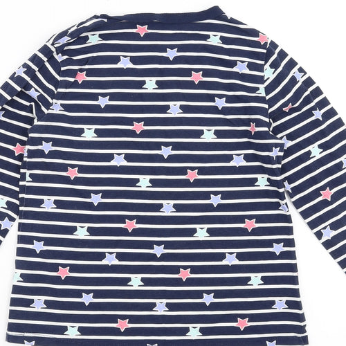 George Girls Blue Striped  Top Pyjama Top Size 10-11 Years  - stars