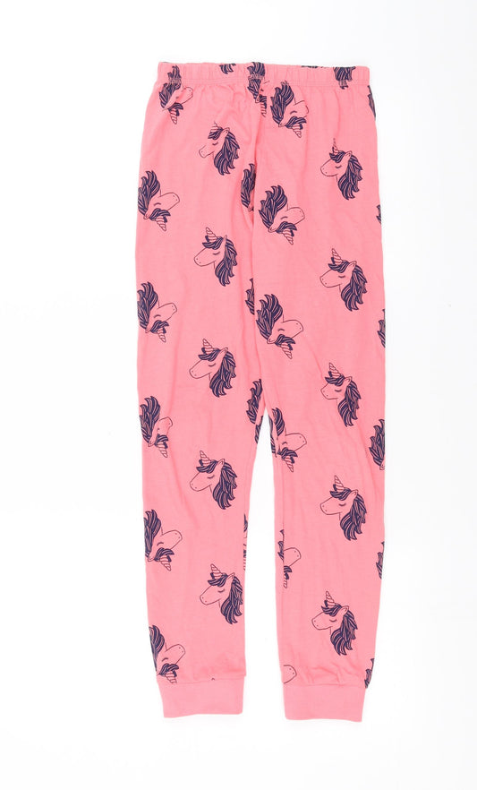 George Girls Pink Solid   Pyjama Pants Size 10-11 Years  - unicorn