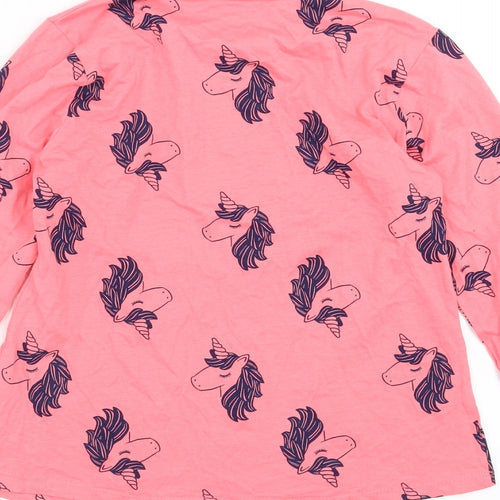 George Girls Pink Solid  Top Pyjama Top Size 10-11 Years  - unicorn