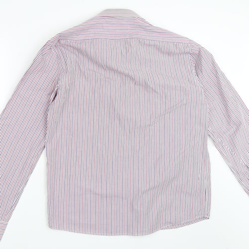 Peter Worth Mens White Striped   Dress Shirt Size 15.5