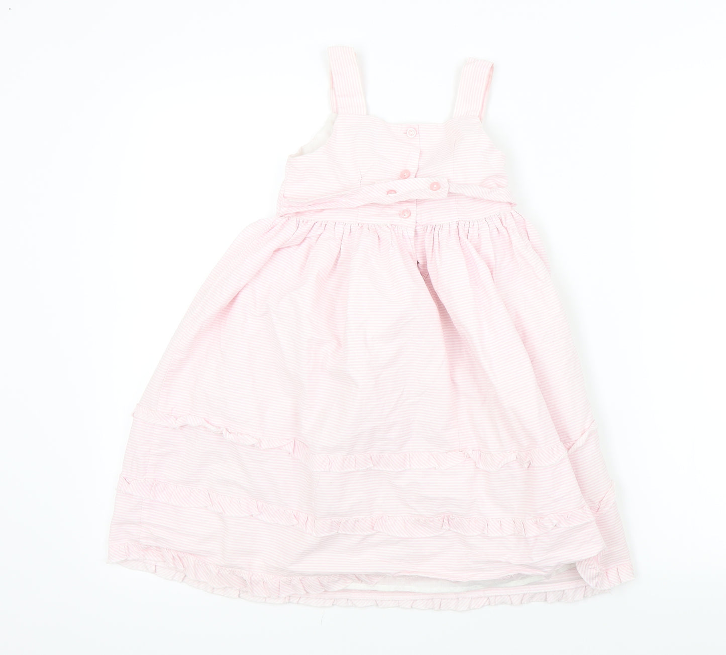 MAGGIE &ZOE Girls Pink Striped  Fit & Flare  Size 5 Years