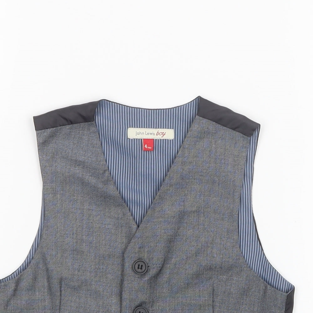 John Lewis Boys Grey   Jacket  Size 4 Years  - Waistcoat