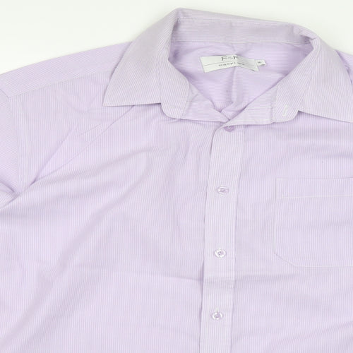 F&F Mens Purple Striped   Dress Shirt Size 16