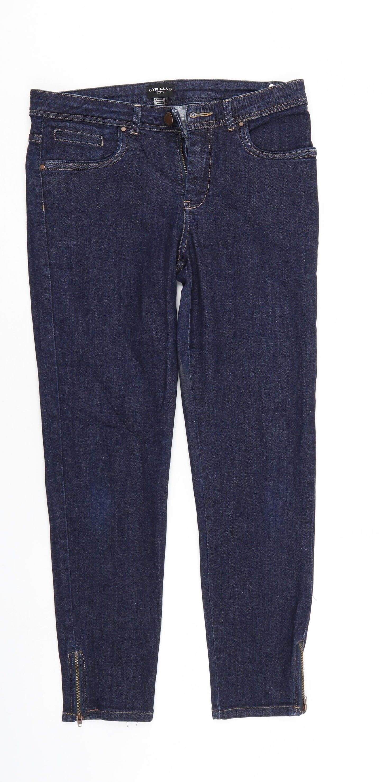 Cyrillus Womens Blue  Denim Straight Jeans Size 8 L25 in