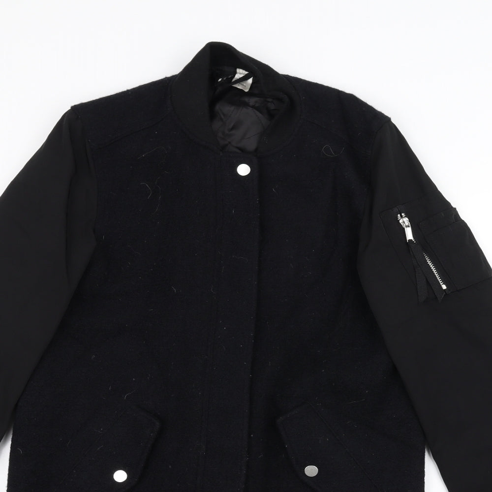 H&m men's black pea on sale coat